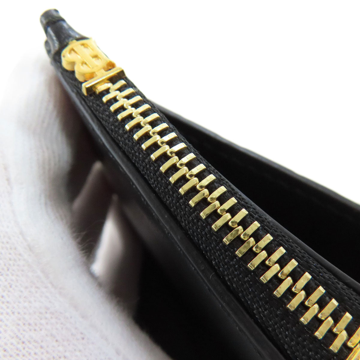 BURBERRY Bifold Wallet leather black TB logo