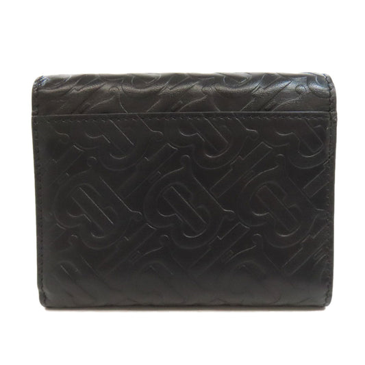 BURBERRY Bifold Wallet leather black TB logo