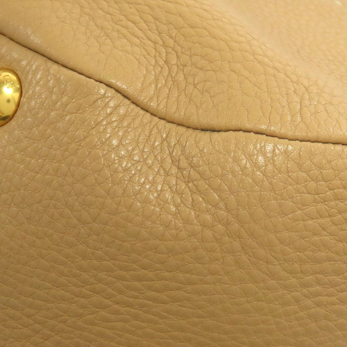 PRADA Handbag leather beige logo