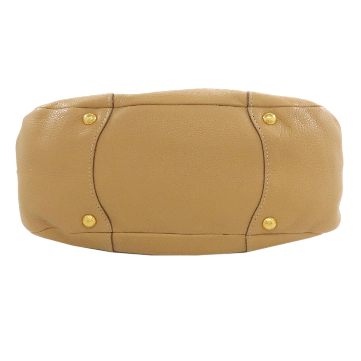 PRADA Handbag leather beige logo