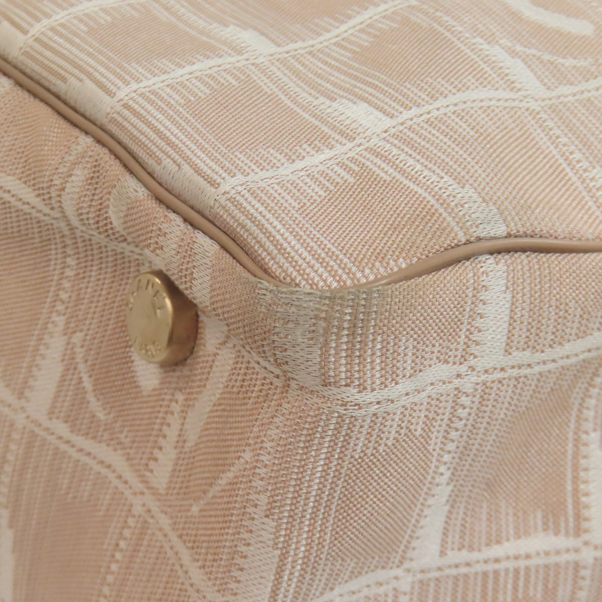 CHANEL Tote Bag Nylon jacquard beige New Travel Line MM