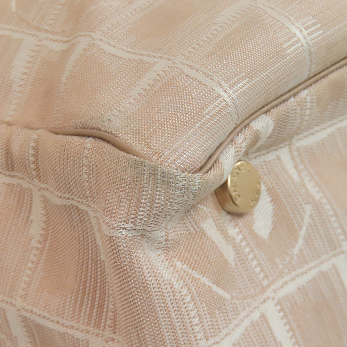 CHANEL Tote Bag Nylon jacquard beige New Travel Line MM