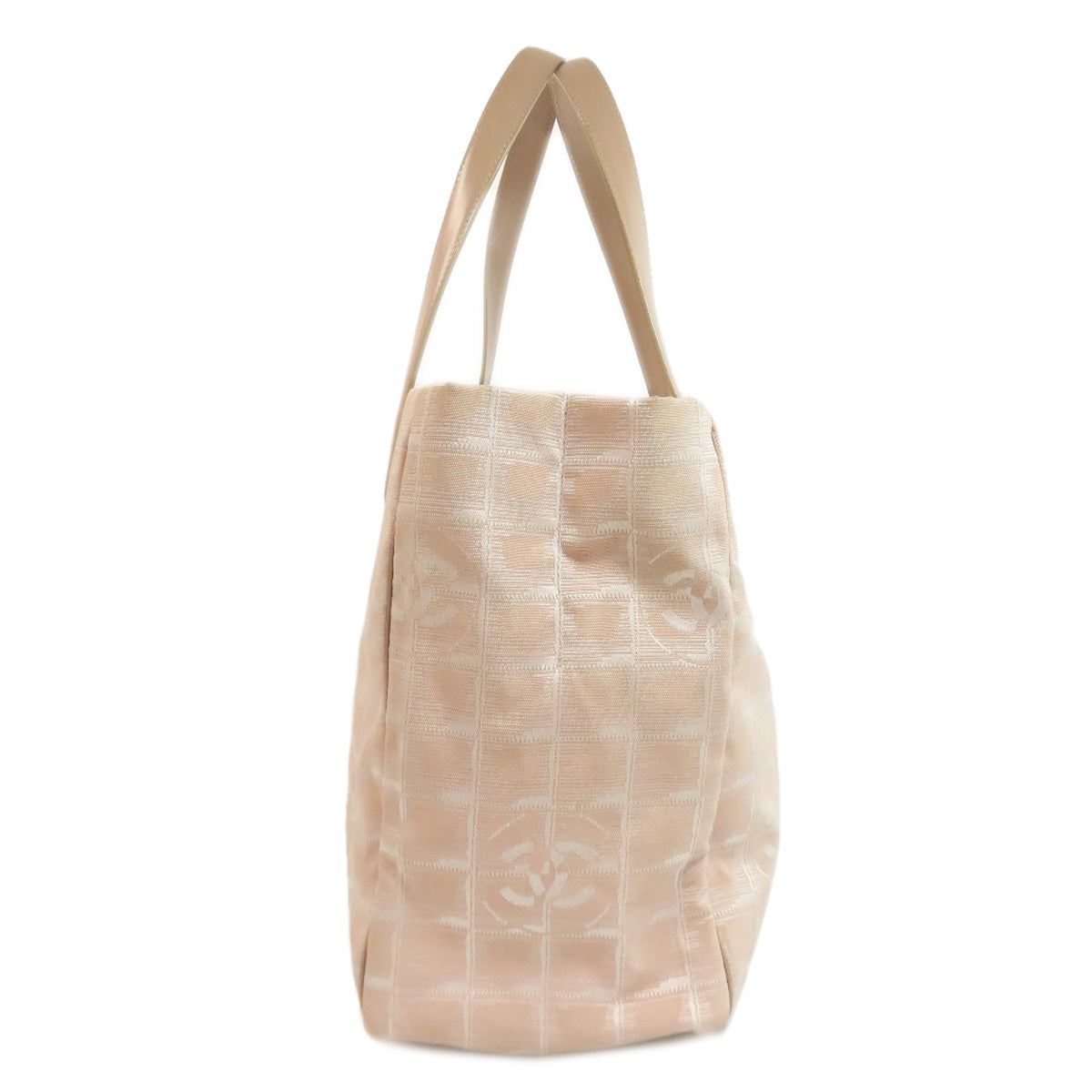 CHANEL Tote Bag Nylon jacquard beige New Travel Line MM