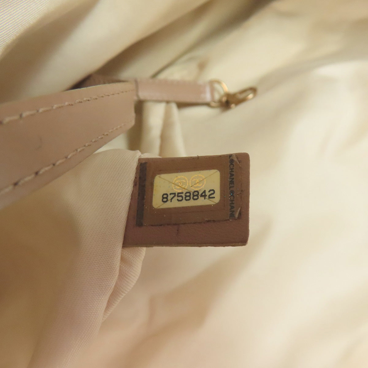 CHANEL Tote Bag Nylon jacquard beige New Travel Line MM
