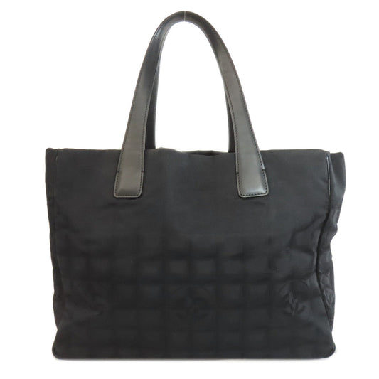 CHANEL Tote Bag Nylon jacquard black New Travel Line MM