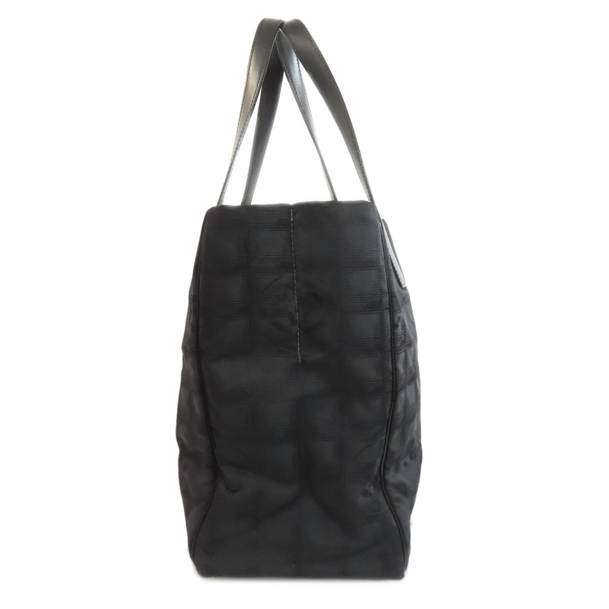 CHANEL Tote Bag Nylon jacquard black New Travel Line MM