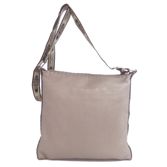 FENDI Shoulder Bag Calfskin gray Celeria