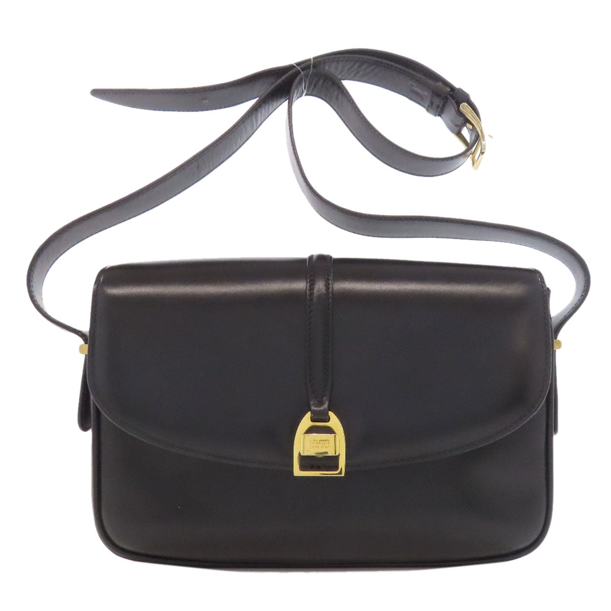 CELINE Shoulder Bag leather black logo