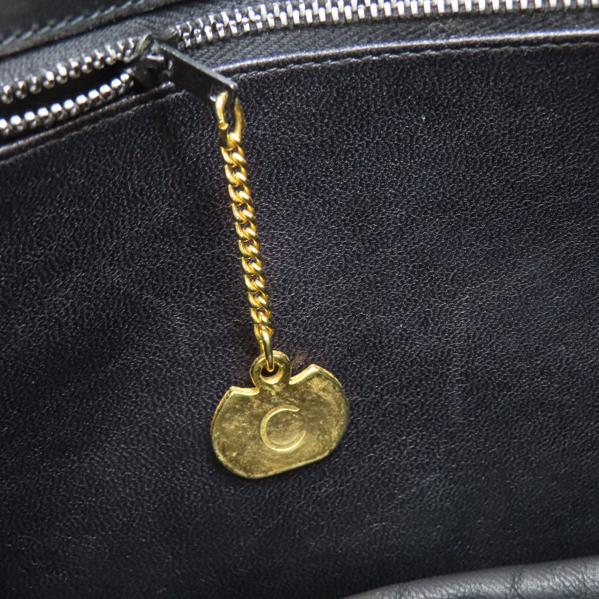 CELINE Shoulder Bag leather black logo