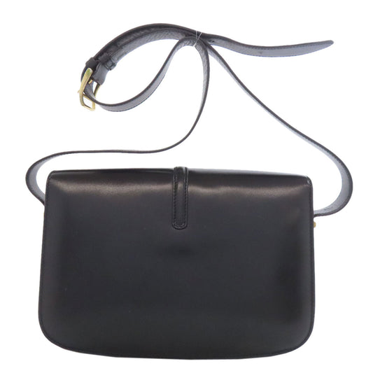 CELINE Shoulder Bag leather black logo