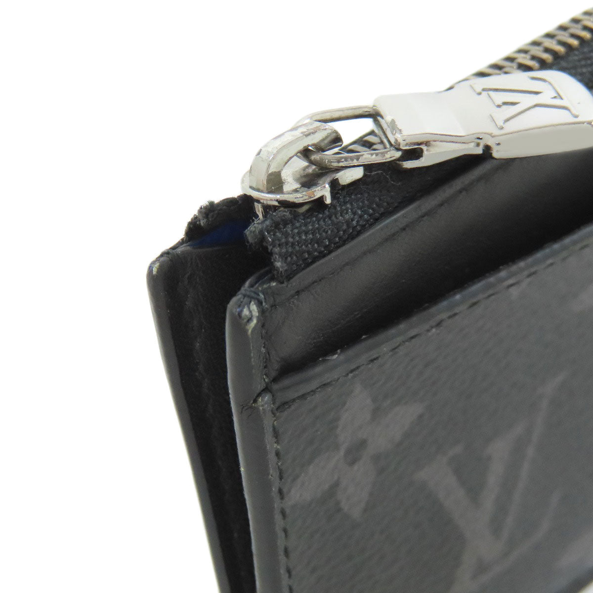 LOUIS VUITTON Coin case M80994 Monogram Eclipse black Zippy Dragonne Trunk Print Women Used Authentic