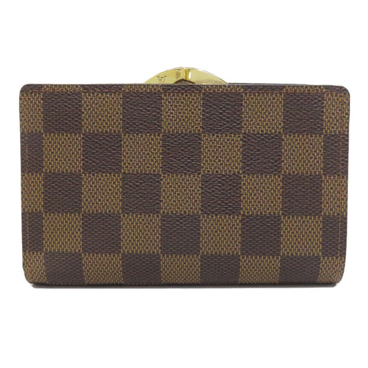 LOUIS VUITTON Bifold Wallet N61664 Damier canvas Brown Portomon Vienova Women Used Authentic