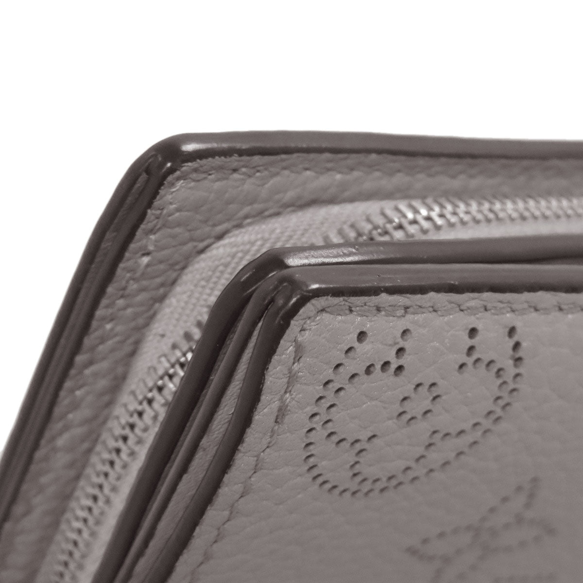 LOUIS VUITTON Bifold Wallet M80903 Monogram Mahina gray Portefeuille Clare Women Used Authentic