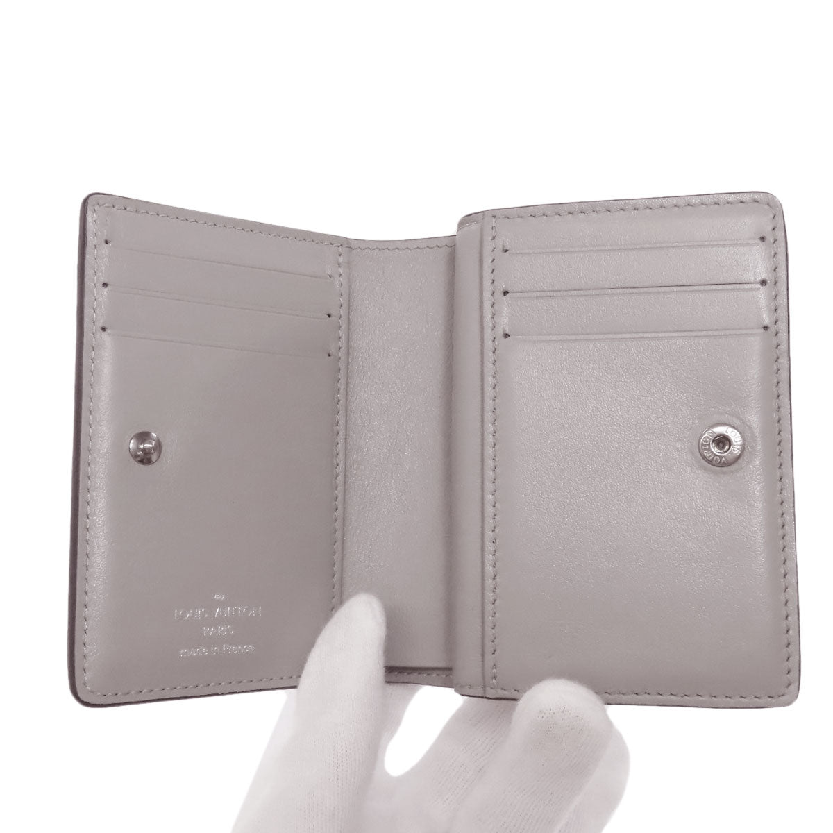 LOUIS VUITTON Bifold Wallet M80903 Monogram Mahina gray Portefeuille Clare Women Used Authentic