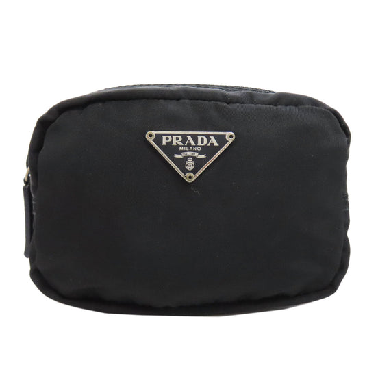 PRADA Accessory pouch Nylon black logoMetal Women Used Authentic