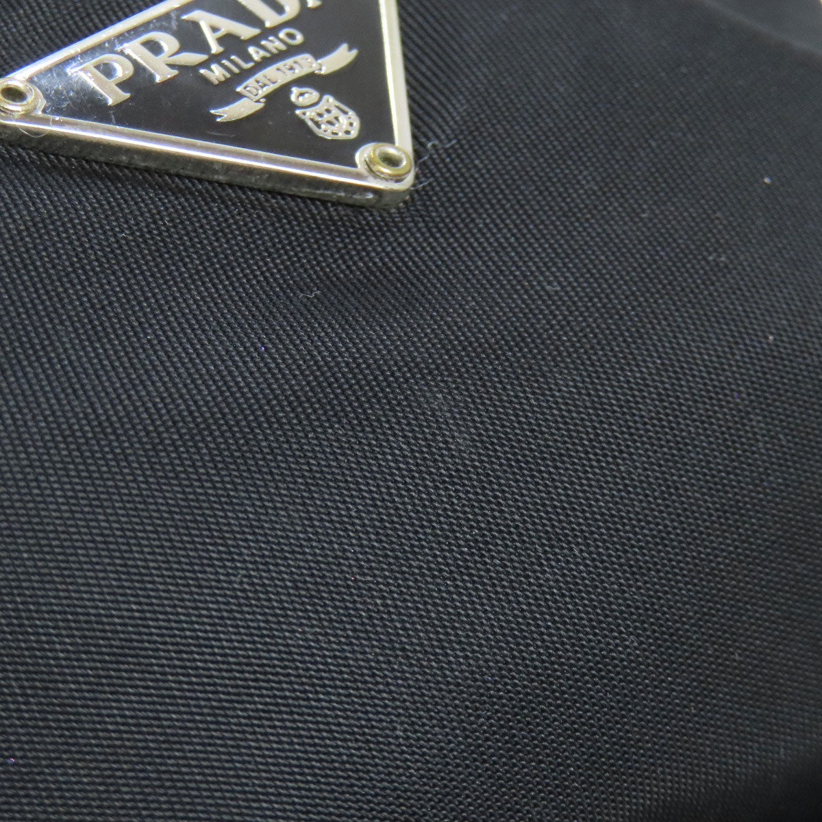 PRADA Accessory pouch Nylon black logoMetal Women Used Authentic