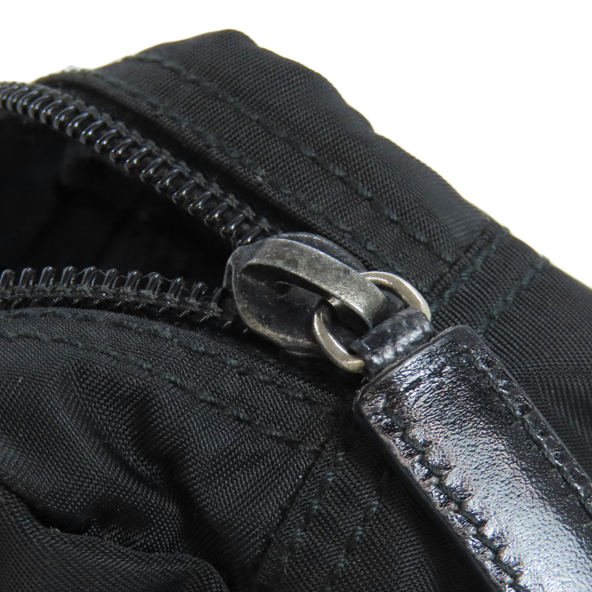 PRADA Accessory pouch Nylon black logoMetal Women Used Authentic