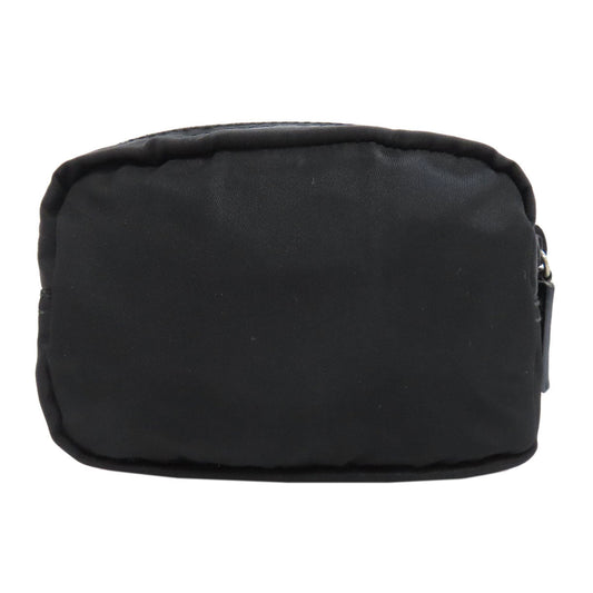 PRADA Accessory pouch Nylon black logoMetal Women Used Authentic