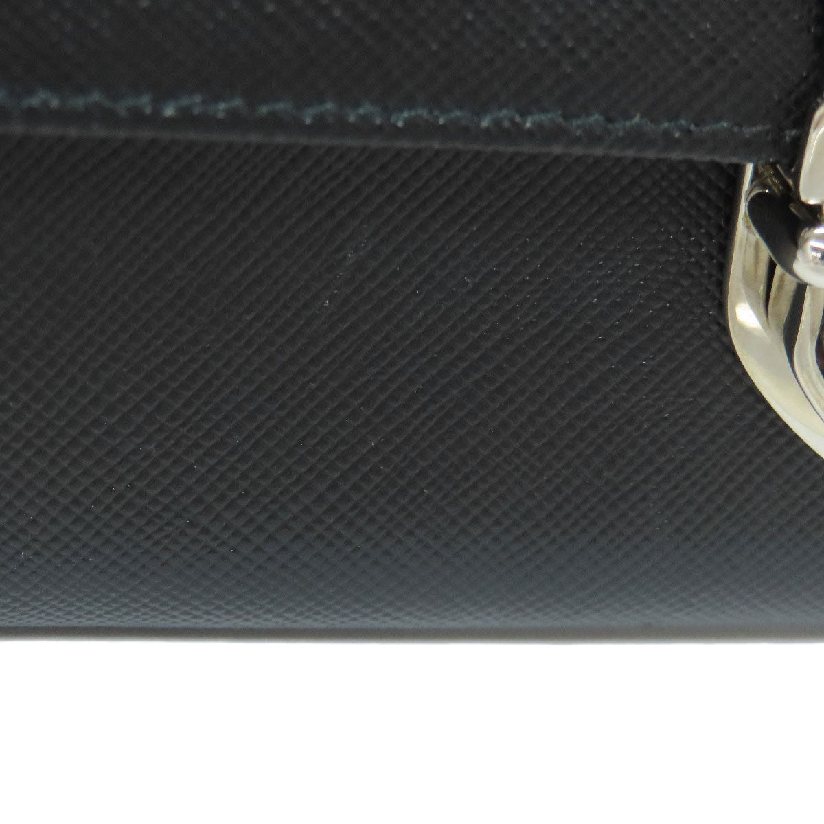 PRADA Long Wallet Purse 1M1037 Safiano black logo Women Used Authentic