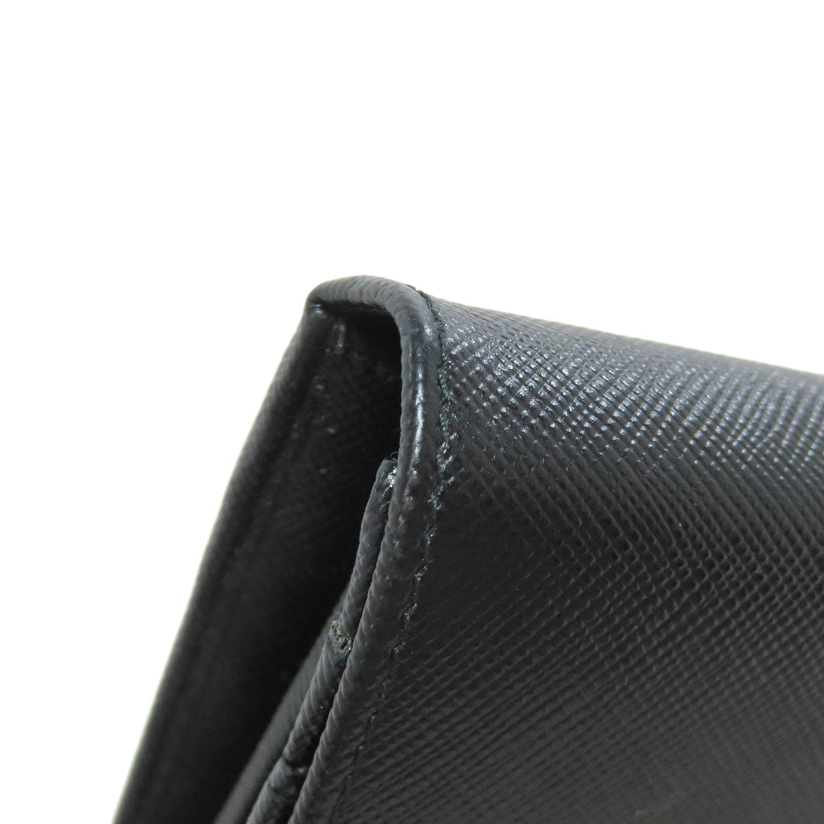 PRADA Long Wallet Purse 1M1037 Safiano black logo Women Used Authentic
