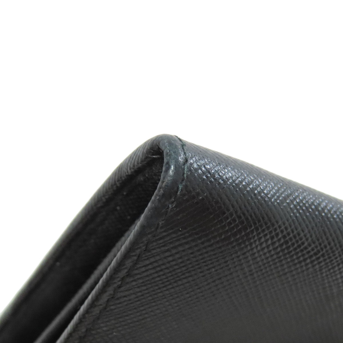 PRADA Long Wallet Purse 1M1037 Safiano black logo Women Used Authentic