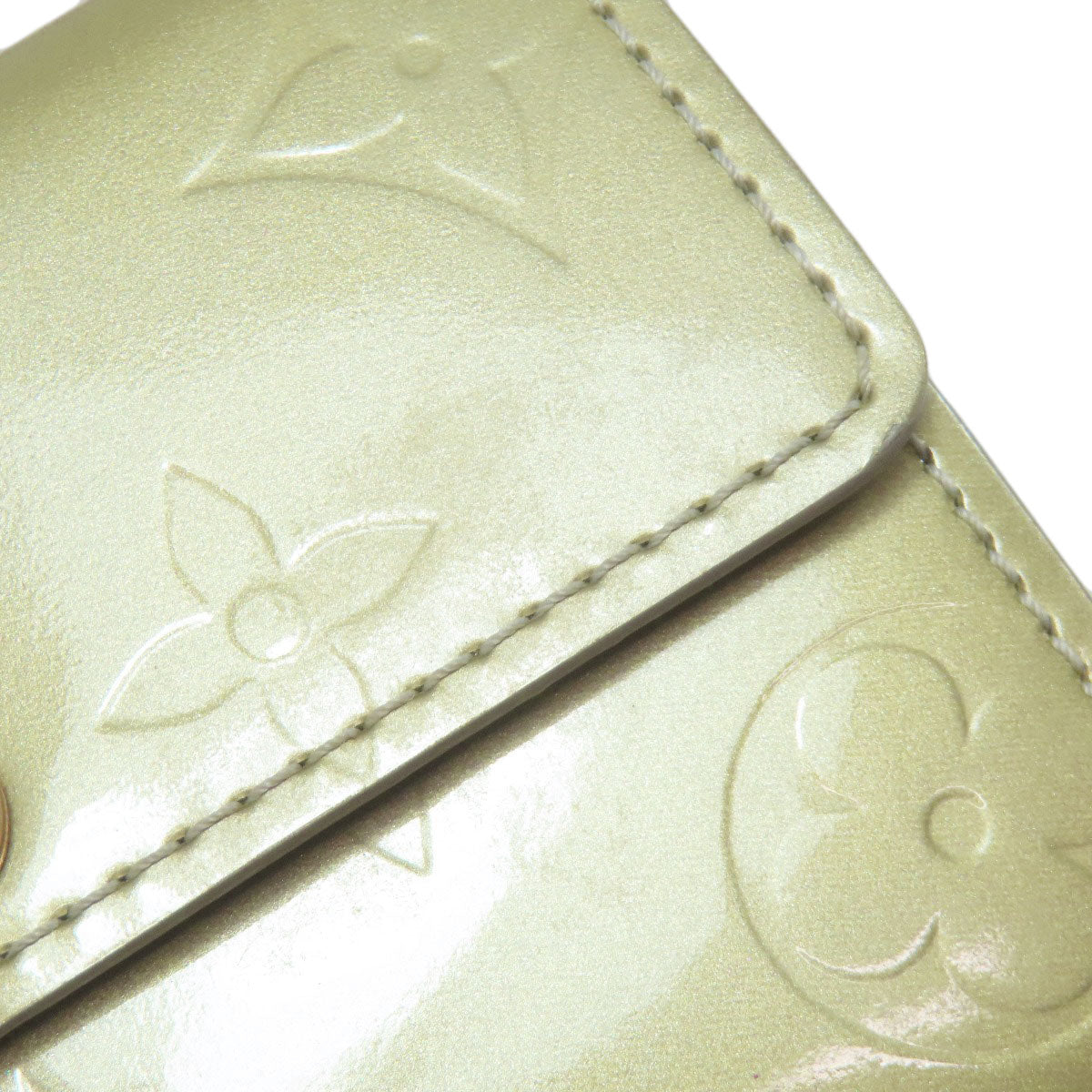 LOUIS VUITTON Coin case M91161 Vernis white Ludlow Women Used Authentic