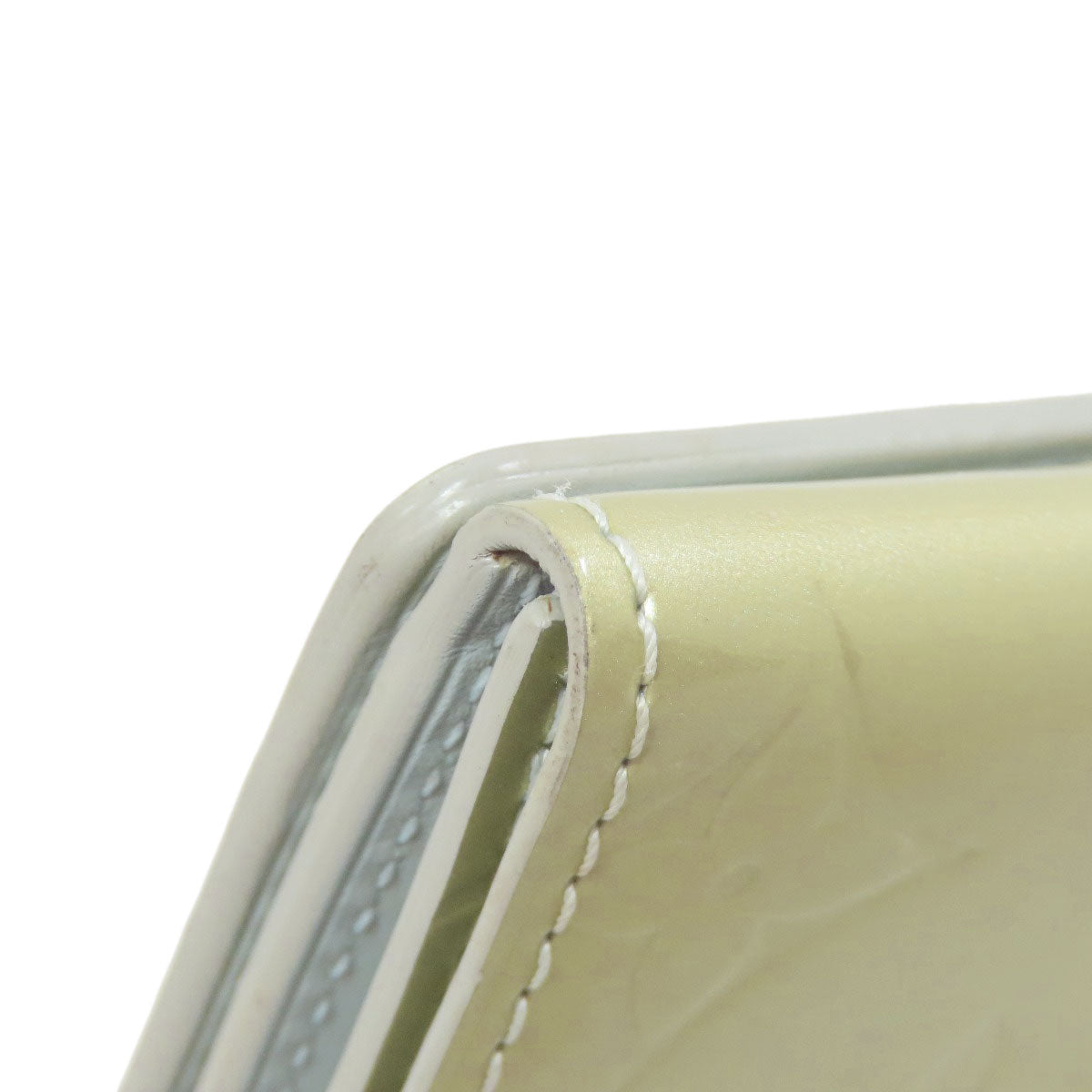 LOUIS VUITTON Coin case M91161 Vernis white Ludlow Women Used Authentic