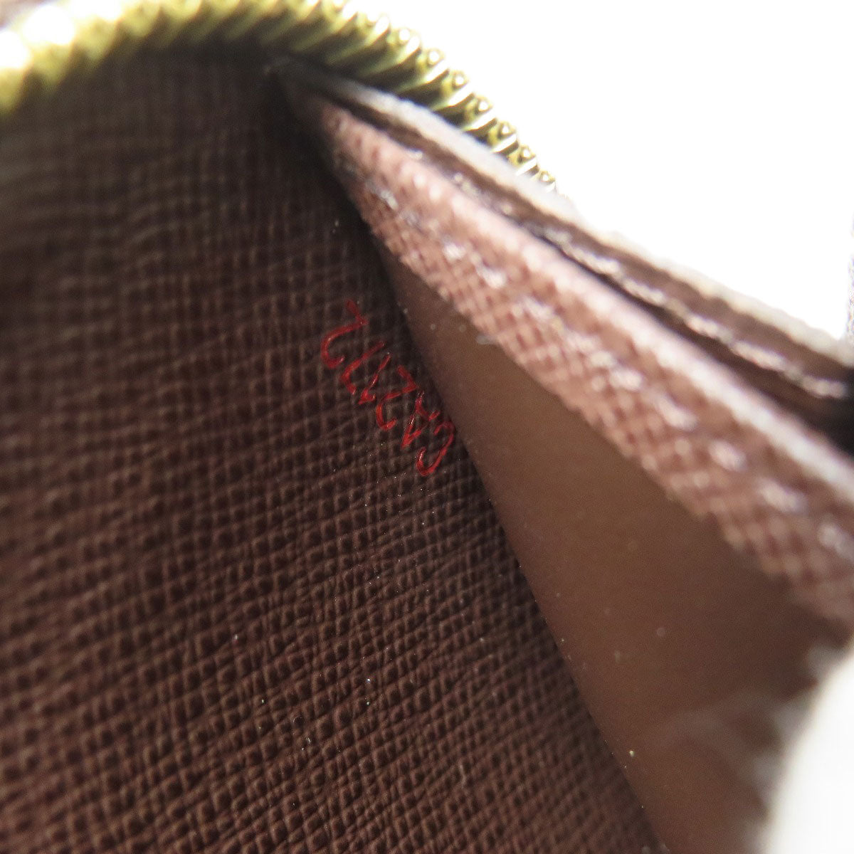 LOUIS VUITTON Long Wallet Purse N60015 Damier canvas Brown Zippy wallet old Women Used Authentic