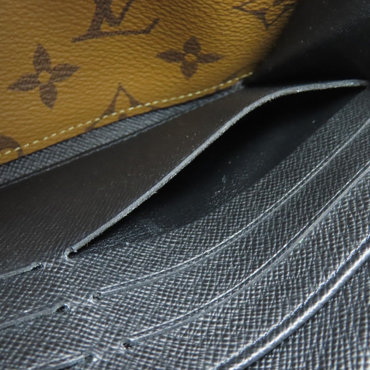 LOUIS VUITTON Long Wallet Purse M80726 Monogram reverse Brown Portefeuille Sara Women Used Authentic