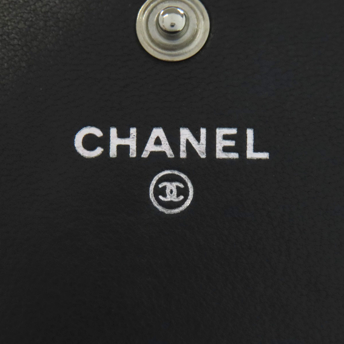 CHANEL Long Wallet Purse lambskin black Matelasse SilverMetal Women Used Authentic