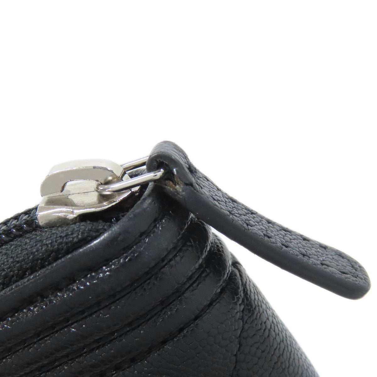 CHANEL Long Wallet Purse Calfskin black Boy chanel Women Used Authentic
