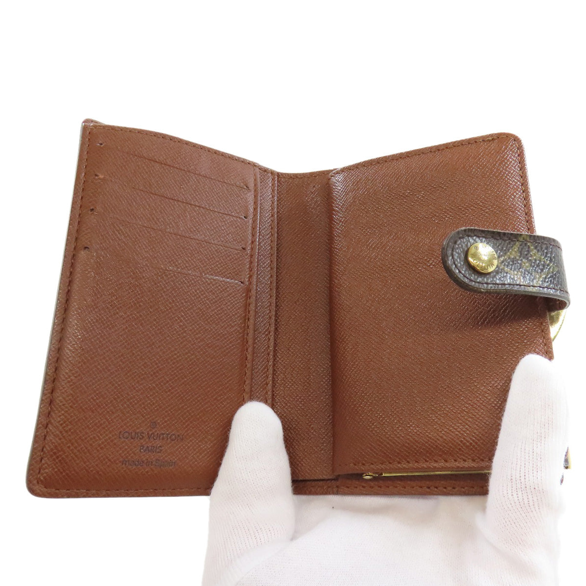 LOUIS VUITTON Bifold Wallet M61663 Monogram canvas Brown Portomon Vienova Women Used Authentic