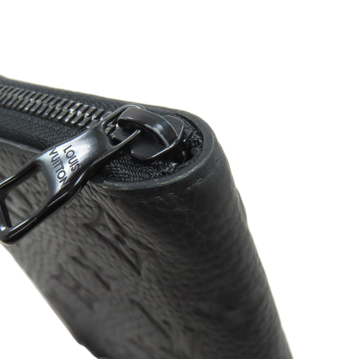 LOUIS VUITTON Long Wallet Purse M69047 Ann Platt black Zippy wallet Vertical Women Used Authentic
