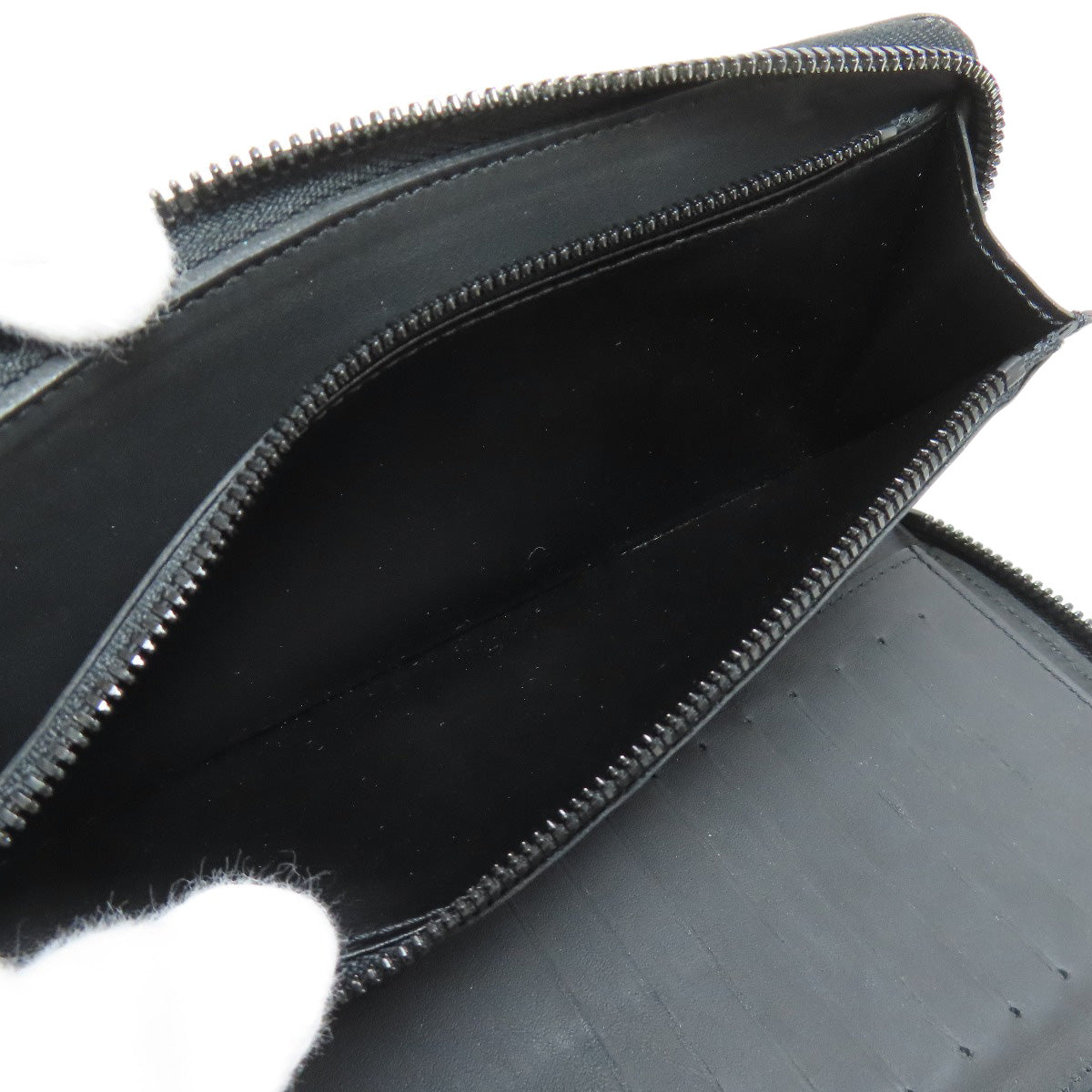 LOUIS VUITTON Long Wallet Purse M69047 Ann Platt black Zippy wallet Vertical Women Used Authentic
