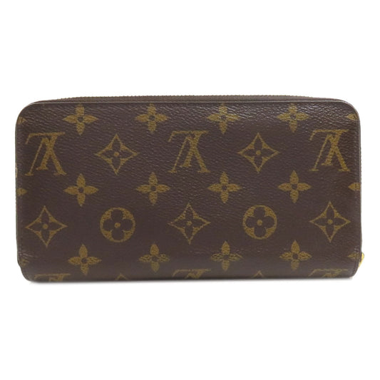 LOUIS VUITTON Long Wallet Purse M41896 Monogram canvas Brown Zippy wallet Women Used Authentic