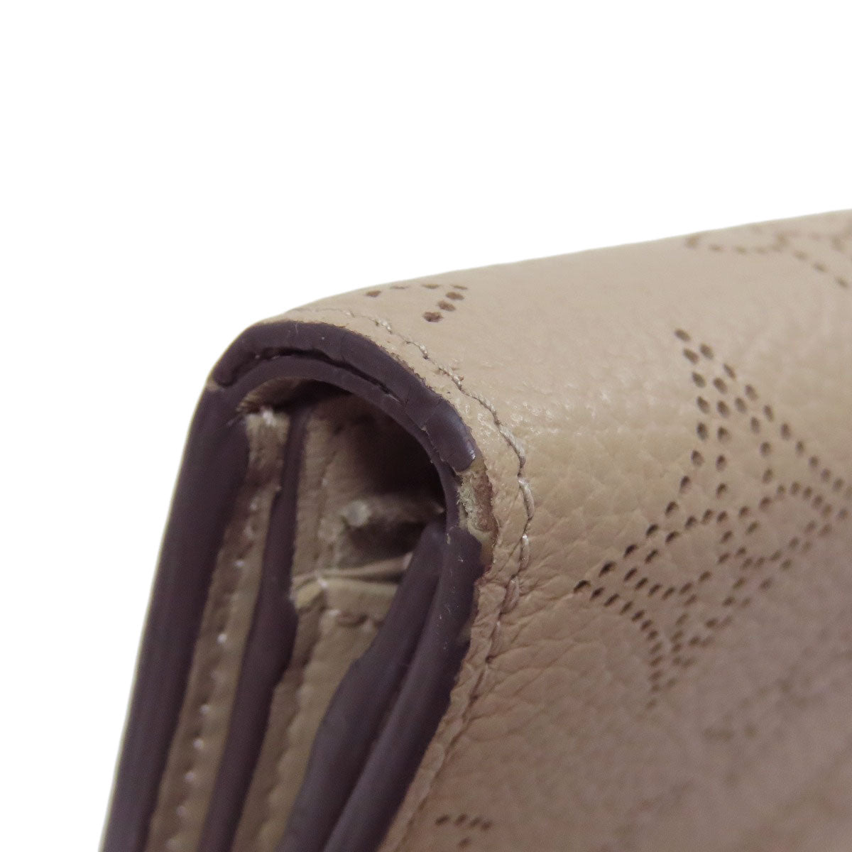 LOUIS VUITTON Bifold Wallet M62542 Monogram Mahina beige Portefeuille Iris Compact Women Used Authentic