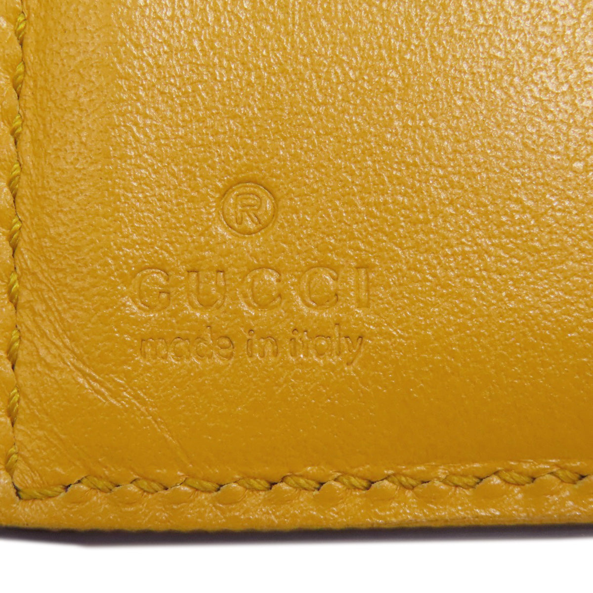 GUCCI Bifold Wallet 625555 leather yellow GG emboss mens Used Authentic