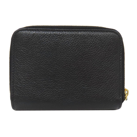 BALENCIAGA Bifold Wallet 650871 leather black logo Women Used Authentic