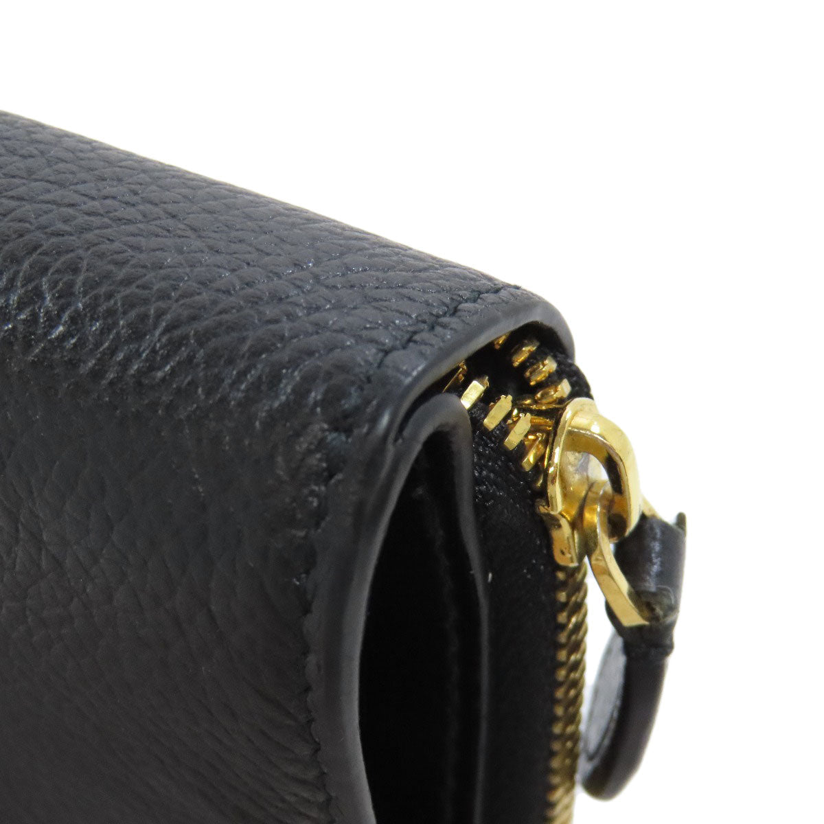 BALENCIAGA Bifold Wallet 650871 leather black logo Women Used Authentic