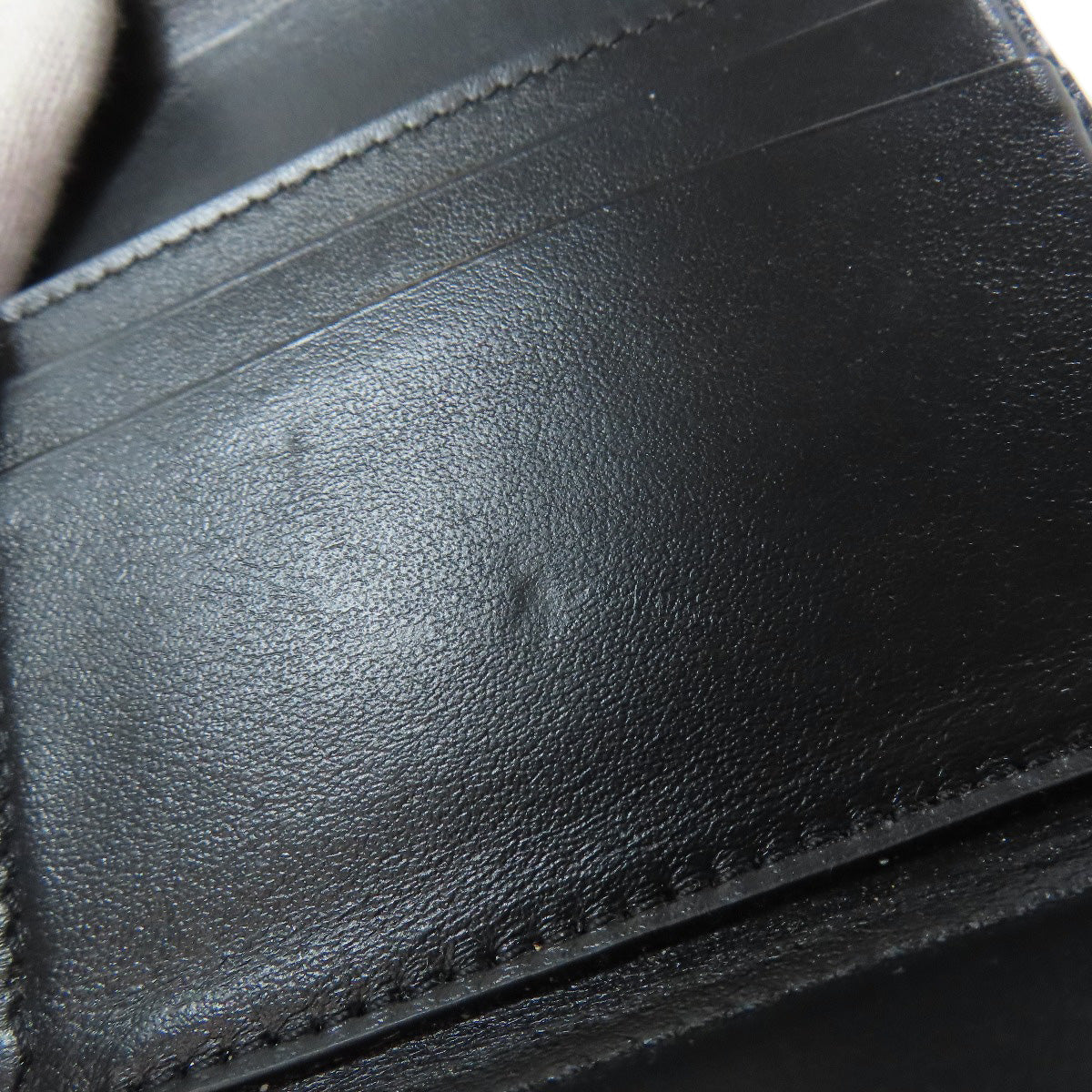 CELINE Bifold Wallet Calfskin black Small flap wallet Triomphe Women Used Authentic