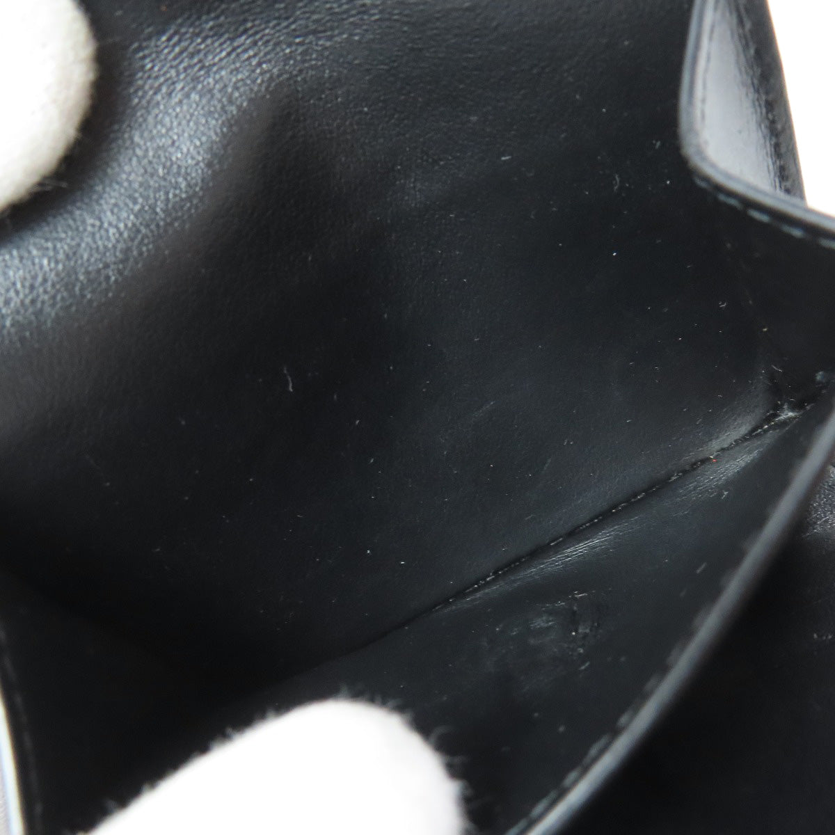 CELINE Bifold Wallet Calfskin black Small flap wallet Triomphe Women Used Authentic