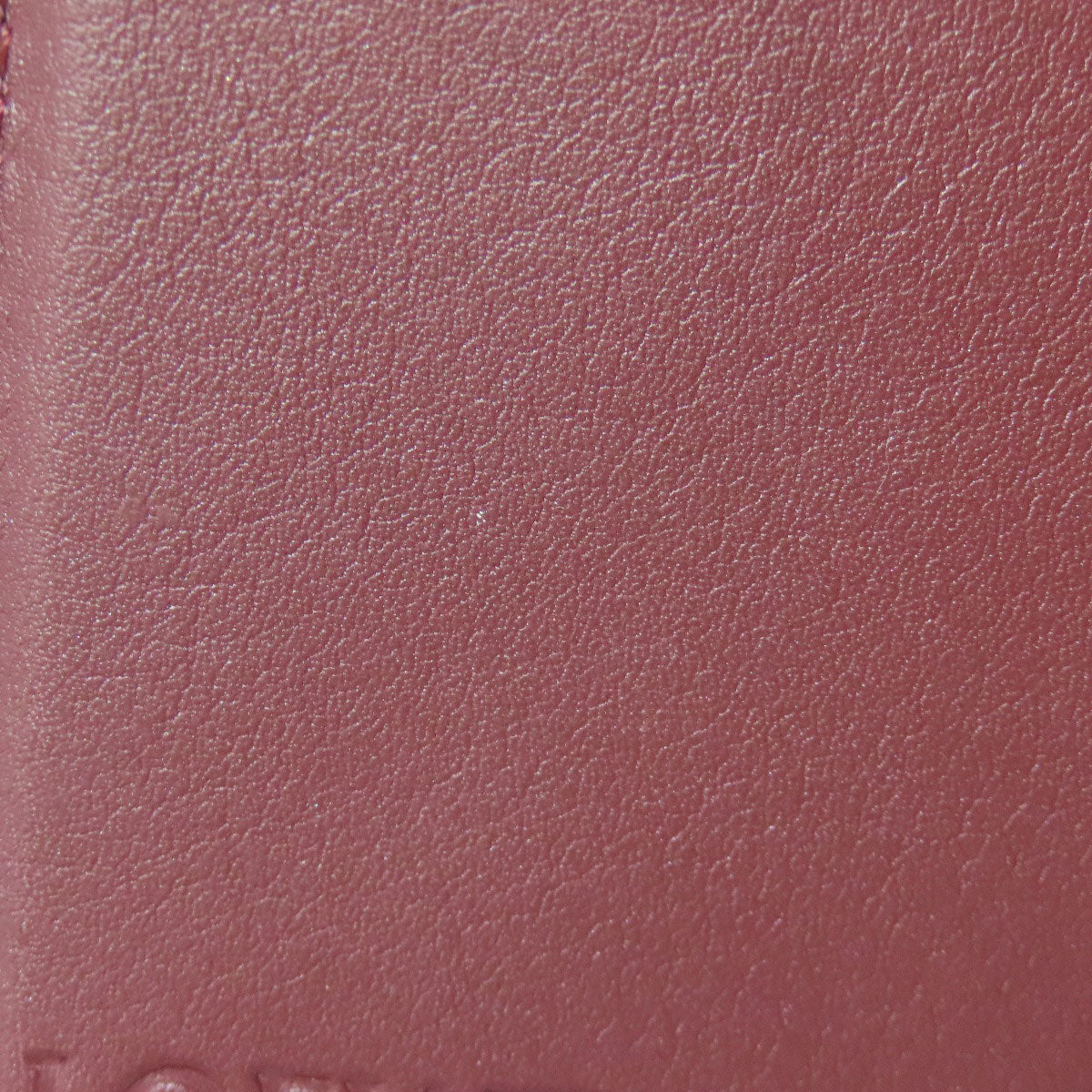 LOEWE Bifold Wallet Calfskin Red Compact Wallet Anagram Women Used Authentic