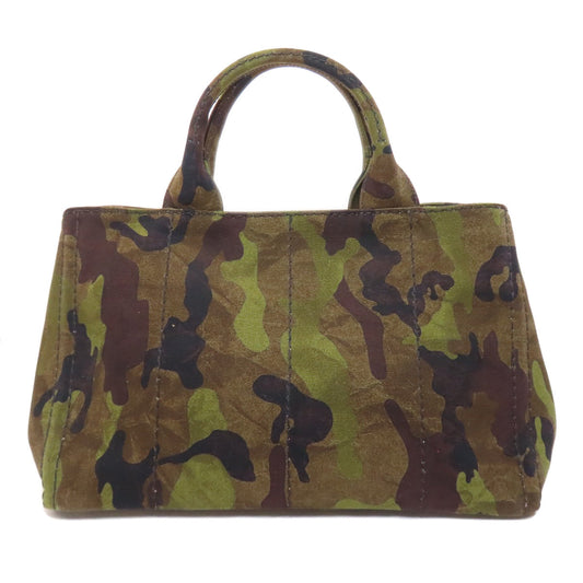 PRADA Handbag B2642B canvas Brown Canapa camouflage 2WAY Women Used Authentic