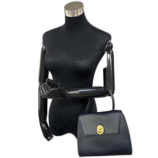 CELINE Handbag Calfskin Navy Star ball Women Used Authentic