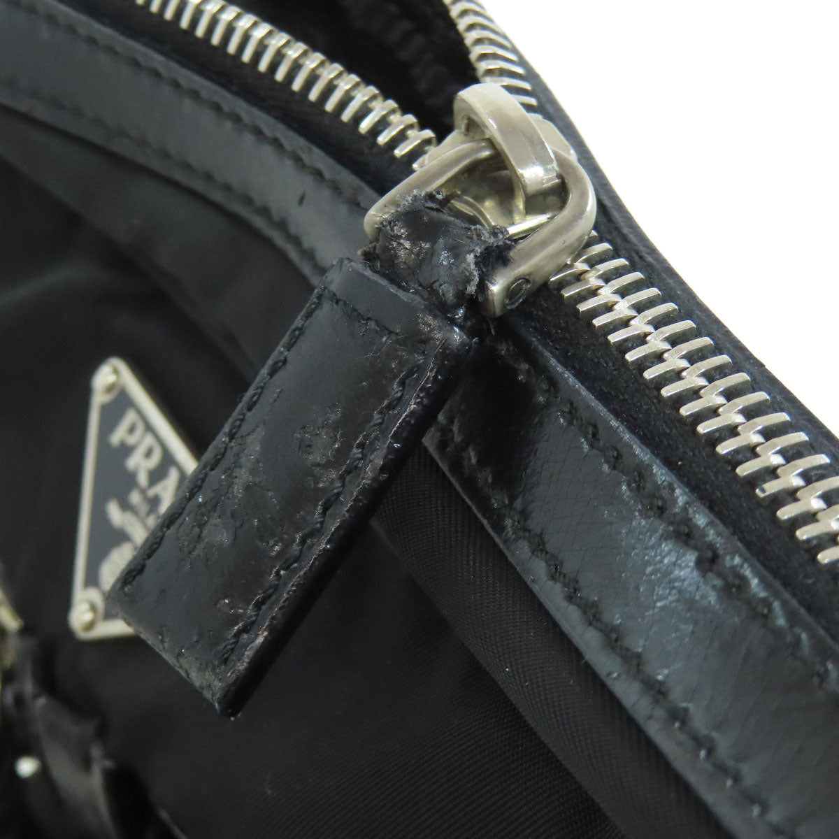 PRADA Shoulder Bag Nylon black logoMetal