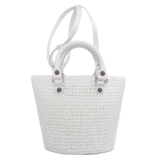 BALENCIAGA Handbag 786187 polypropylene white Le Cagoule Pannier 2WAY