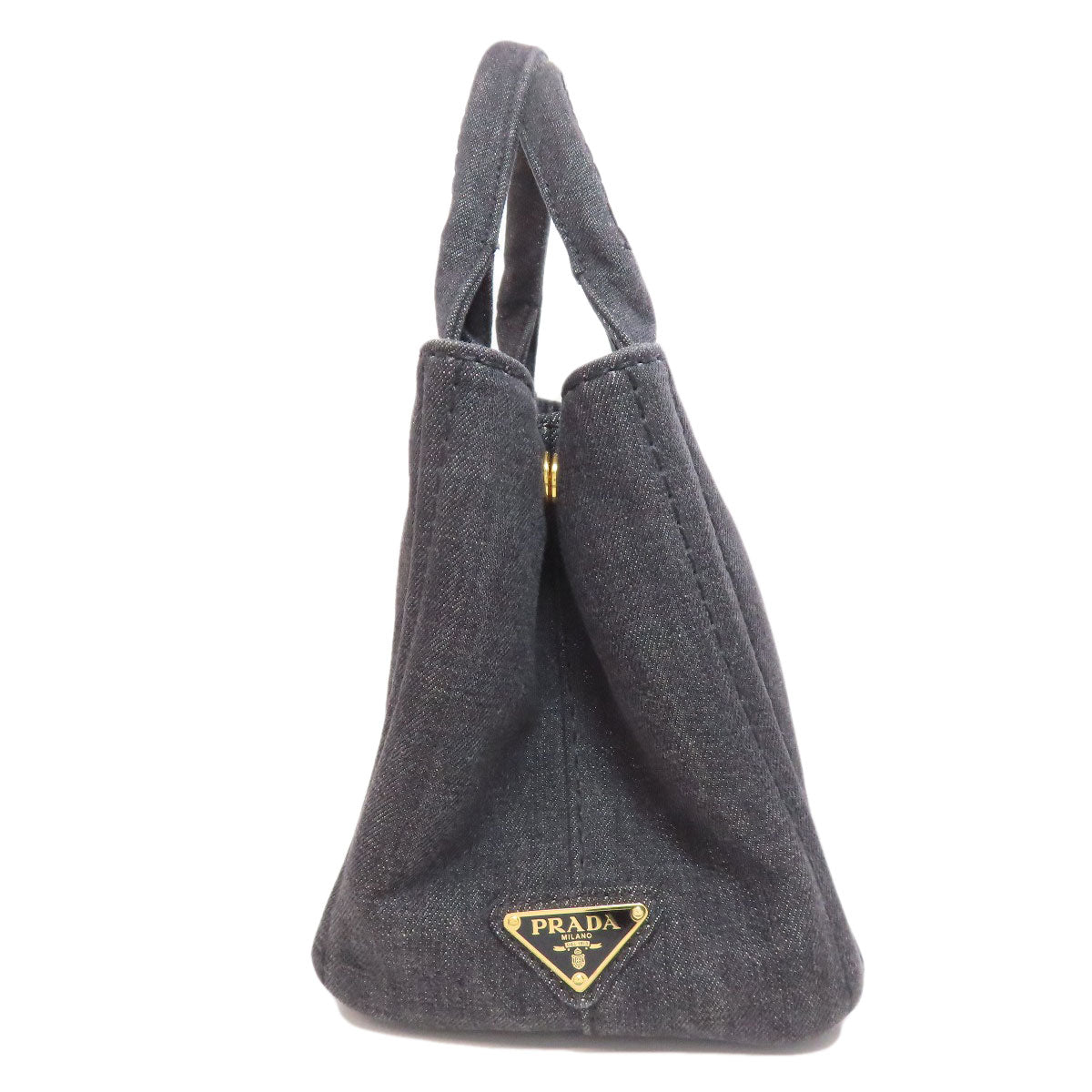 PRADA Handbag denim black Canapa 2WAY