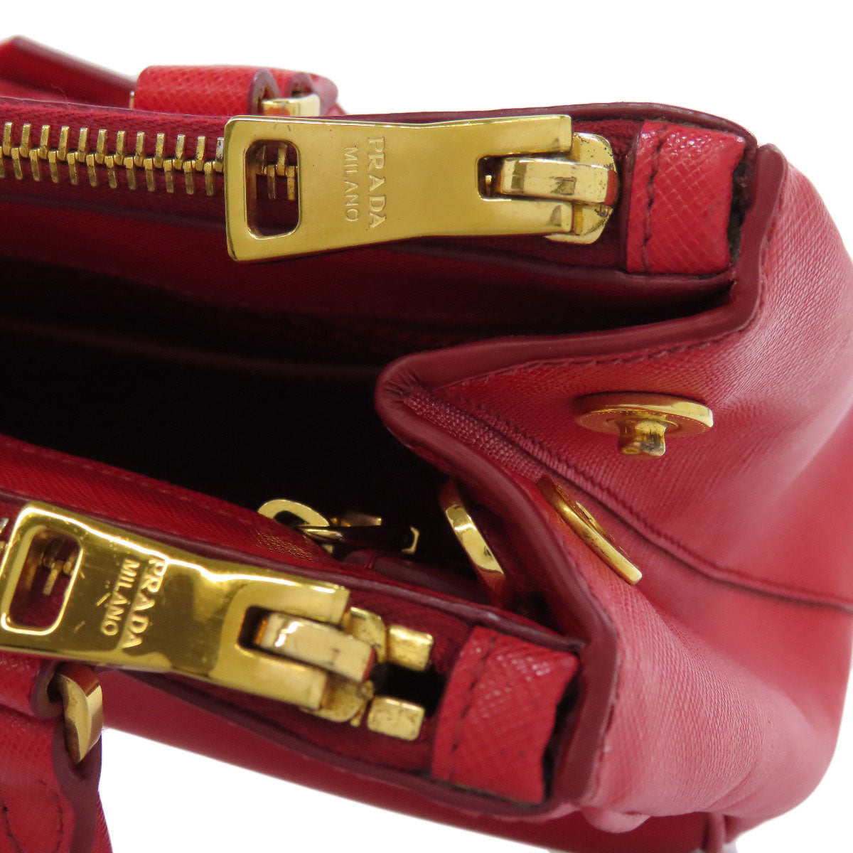 PRADA Handbag 1BA863 Safiano Red Galleria 2WAY