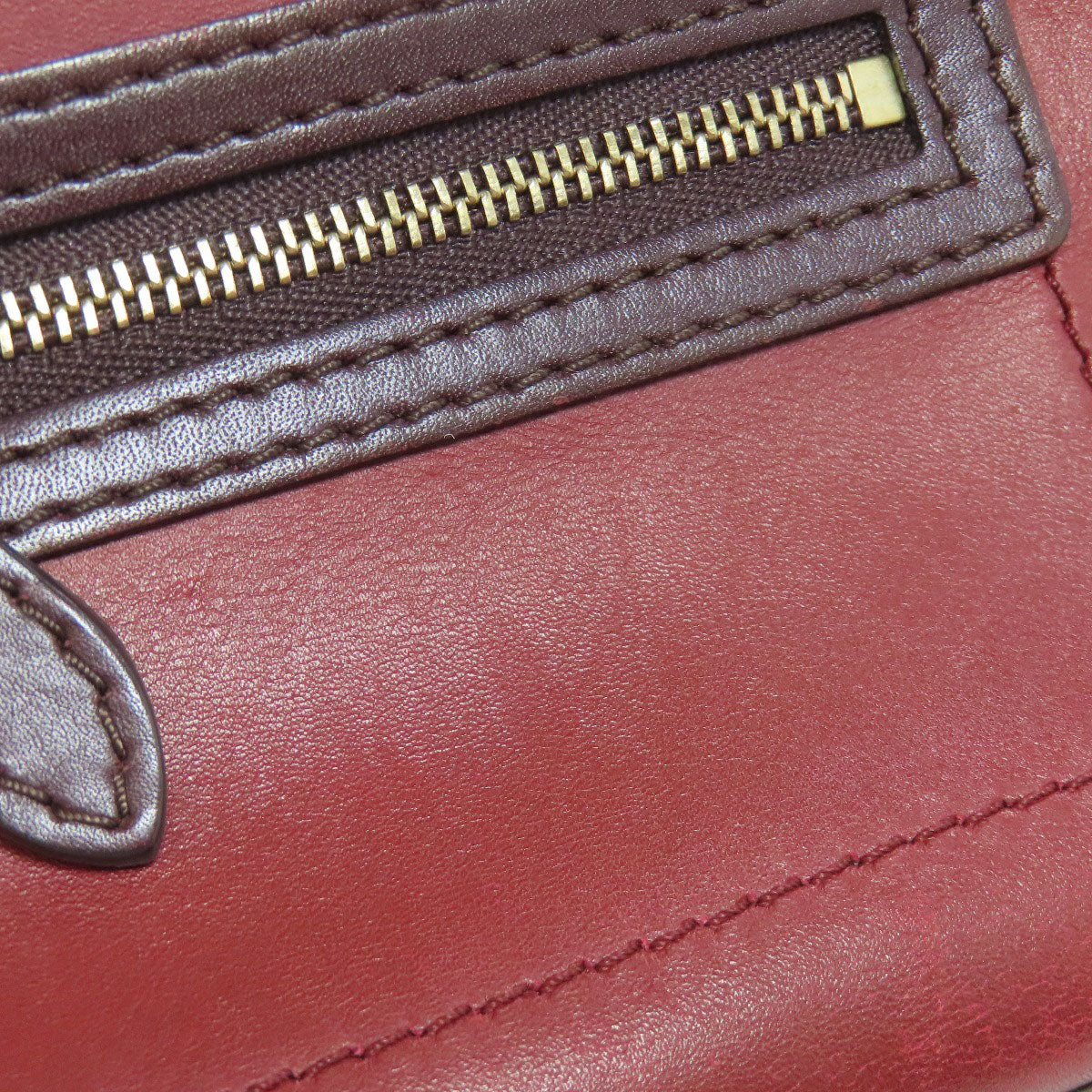 CELINE Handbag Calfskin Red Luggage nano 2 WAY Women Used Authentic