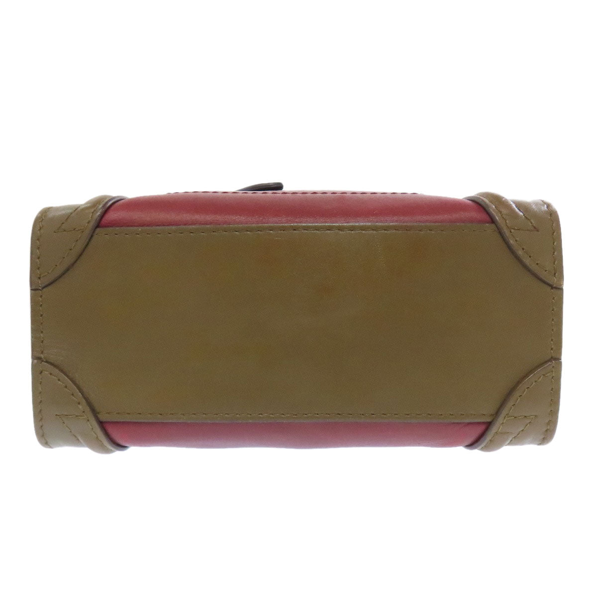 CELINE Handbag Calfskin Red Luggage nano 2 WAY Women Used Authentic